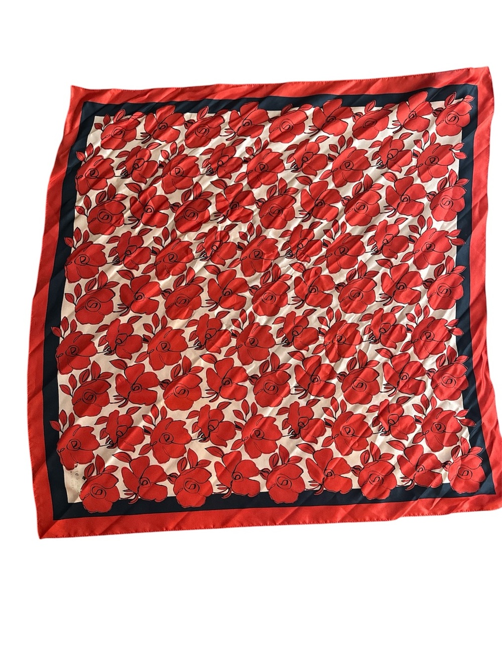 Kate Spade light persimmon modern floral silk scarf NWT